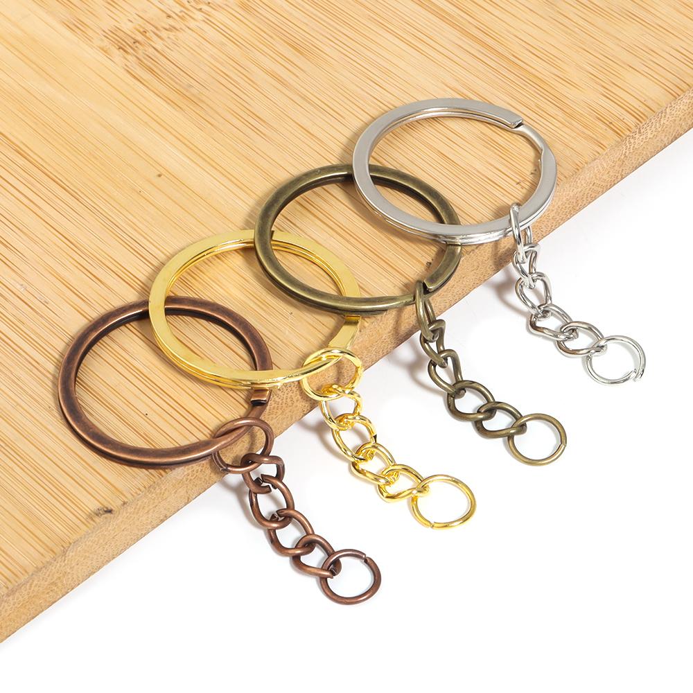 5/20Pcs 28mm Round Key Chains Key Rings Gold Color Split Rings Keychains For DIY Handmade Keyrings Jewelry Accessories Wholesale