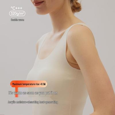 Women's Fleece-Lined Heat-Generating Acrylic Vest - Slimming Base Top for Skincare