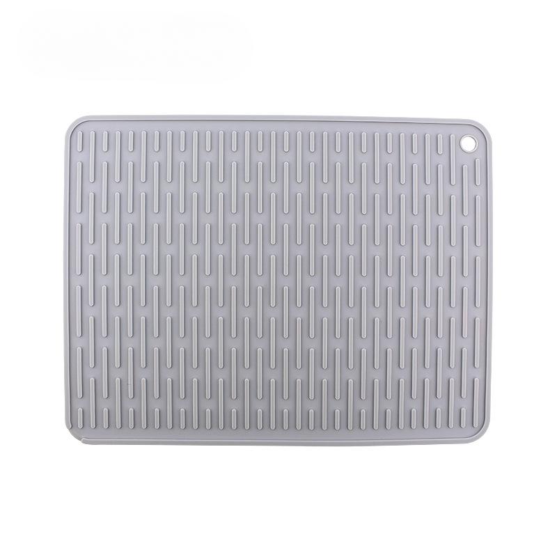 Силиконовая дренажная подушка квадратная нескользящая складная подушка для сушки кухонной столешницы 40x30 см противогорячая изоляционная подушка 40x30x05cm светло-серый 1599₽