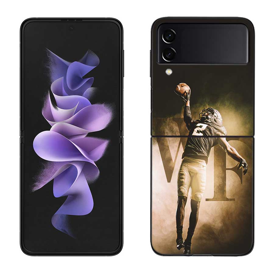 Ultimate Strength Aesthetics Rugby Phone Case For Samsung Z Flip 7 6 5G Galaxy Z Flip 5 4 3 Black Hard Cell Cover Luxury PC She