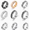 Star & Moon Titanium Steel Rotating Anti-Anxiety Couple Ring