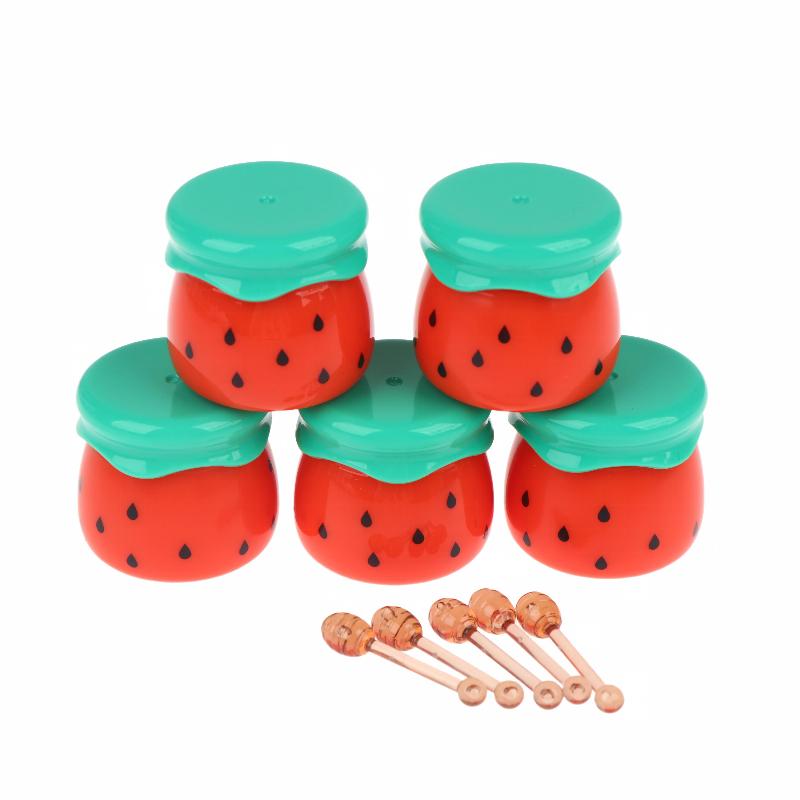 1Pcs Cute Watermelon Lip Balm Container Empty Lip Mask Jar With Mini Honey Stick Lipstick Packaging Tank Mini Cosmetic Dispenser
