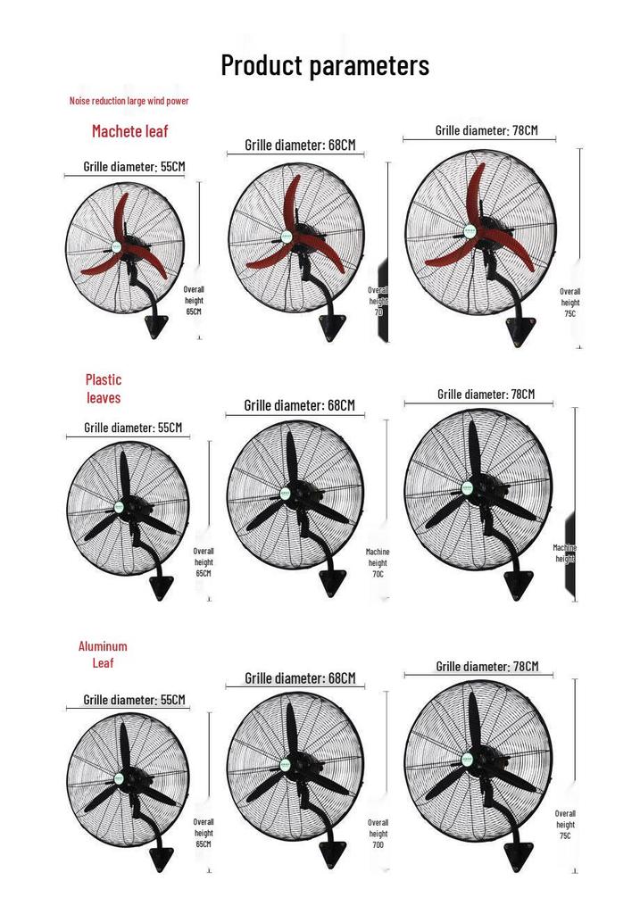 High-Power Industrial Wall-Mounted Fan with Strong Wind Power