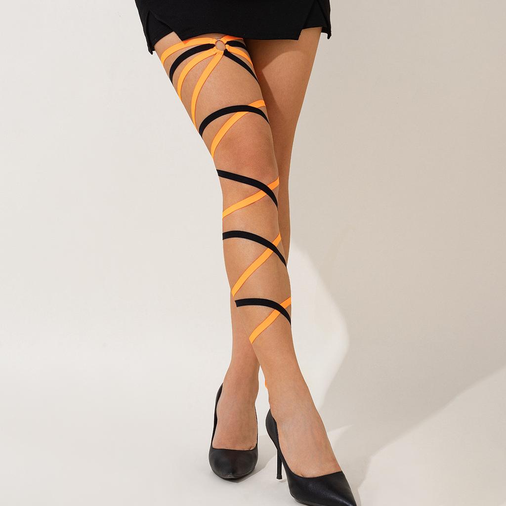 Sexy Babes Style Legchain Elastic Strap Leg Chain, Sweet And Cool Color Matching Cross Leg Decoration