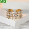 Boho Gold Color Color Color Women Engagement Finger Ring Multilayer Water Drop White Zircon Stone Finger Ring Chic Trendy Crystal Stone Small