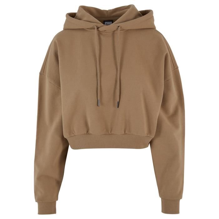 Sweatshirt À Capuche - Urban Classics - Beige - Manches Longues - 100% Coton - Coupe Oversize