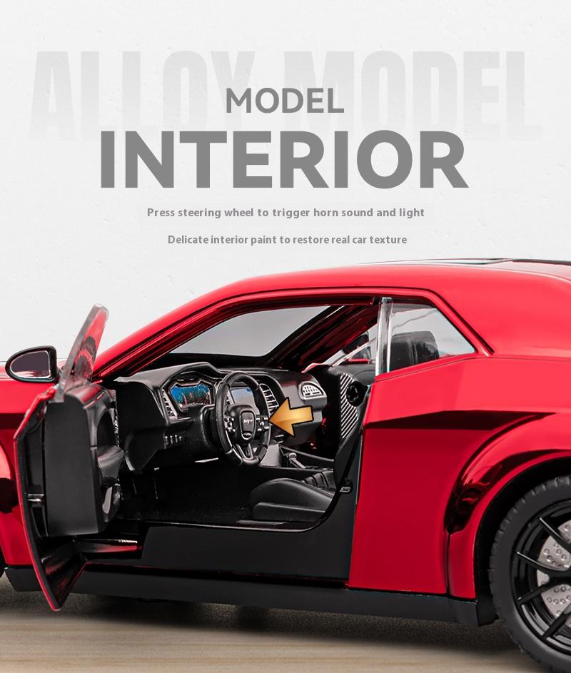 1/24 Dodge Hellcat Electroplating Version Car Model Alloy Die Cast Sports Car Toy Adult Collectible Ornaments Boy Birthday Gift