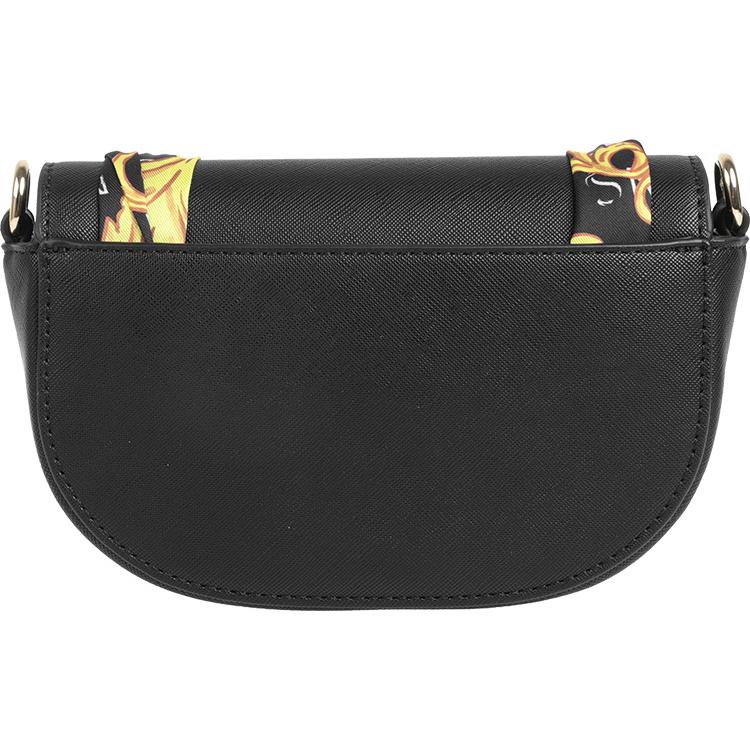 New VERSACE JEANS COUTURE Leather Saddle Bags Shoulder Bags Small Size Women's Black 74VA4BAB-ZS467-899