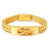 Gold Stainless Steel Infinity Bracelet Men Women Classic Cuban Link Chain Bracelet with ID Bar Romantic Gift
