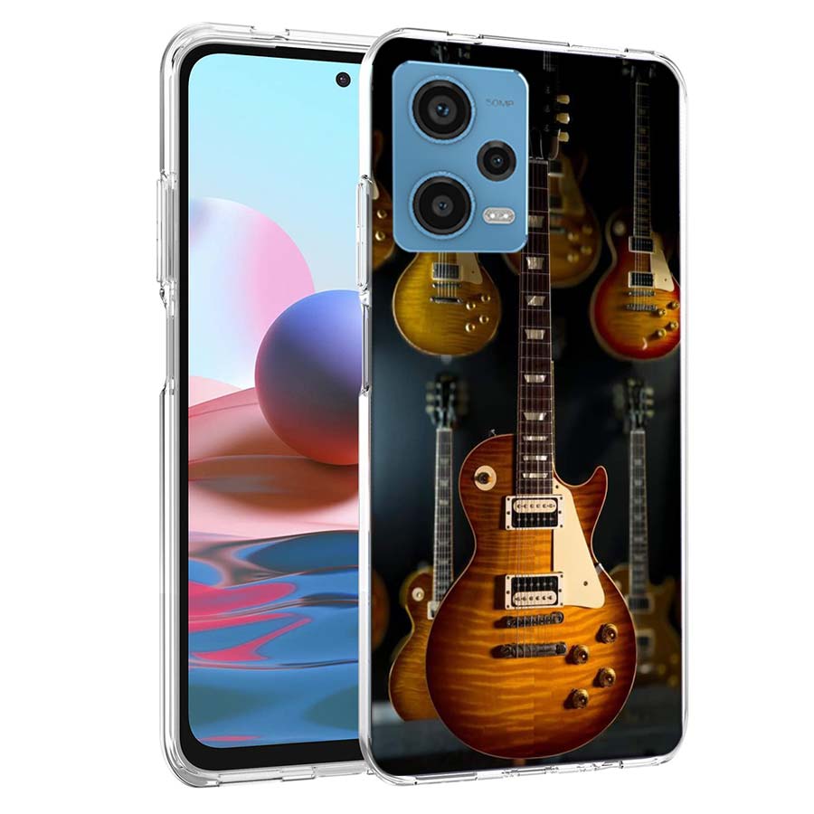 Retro Rock Music Electric Guitar Phone Case For Redmi Note 13 12 14 15 Pro Plus 13R 11 11T 11E 11S 10 Pro 10S 9 9S Cover Cell Cl