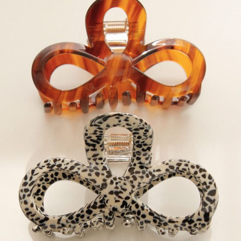 

J.Lauren Ribbon Round Half Bundle Hair Claw Clip H01296 brown