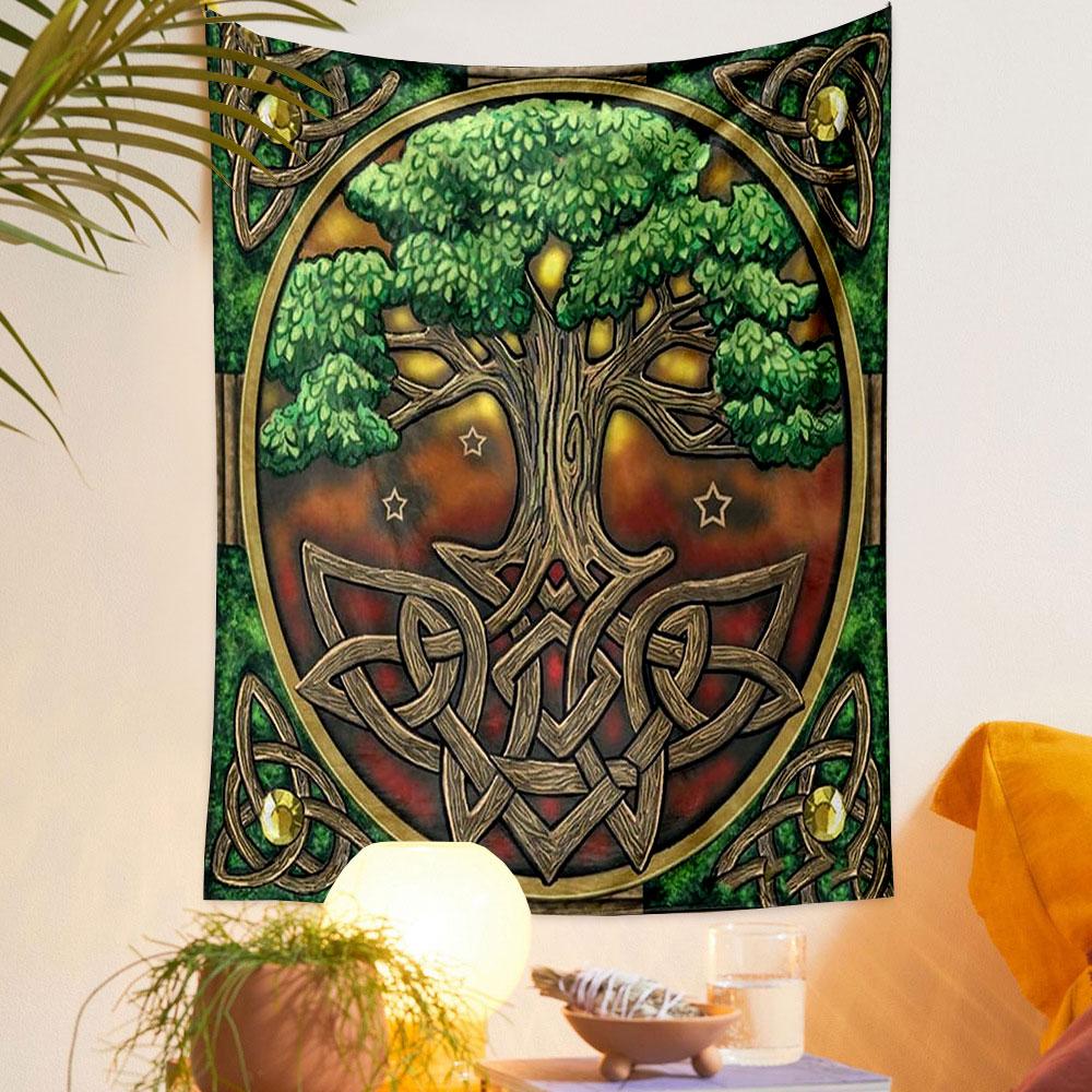 Celtic Tree of Life Tapestry Design Patterned tapestry home decor, suitable for bedroom and living room, gift