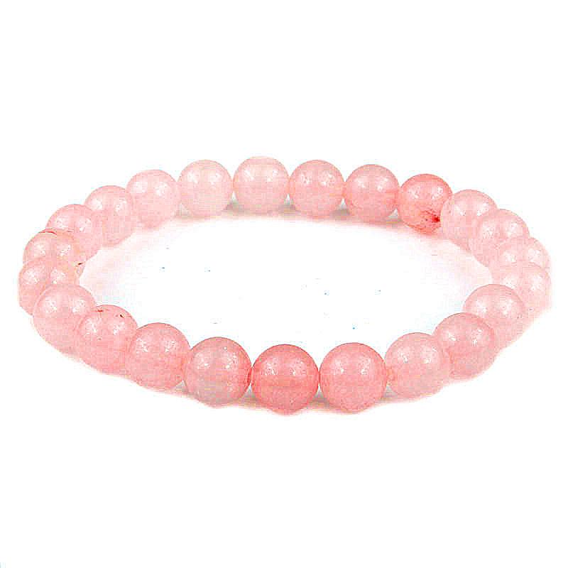 Rose Quartz Bracelet: Single Strand Women s Luck-Turning Peach Blossom Crystal Jewelry