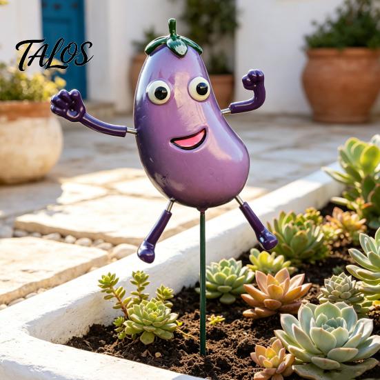 Cute Vegetable Figurines Cartoon Vegetables Resin Garden Stake, Funny Character Figurine Yard Decor, Lawn Decor Whimsical Outdoor Plant Pick Ornament