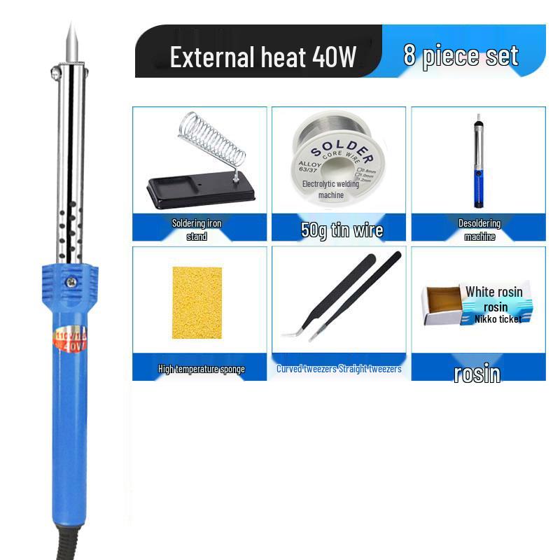 Set Fier de Lipit Electric 40W/60W cu Mâner de Cauciuc Izolat Termic și Unelte, 220V