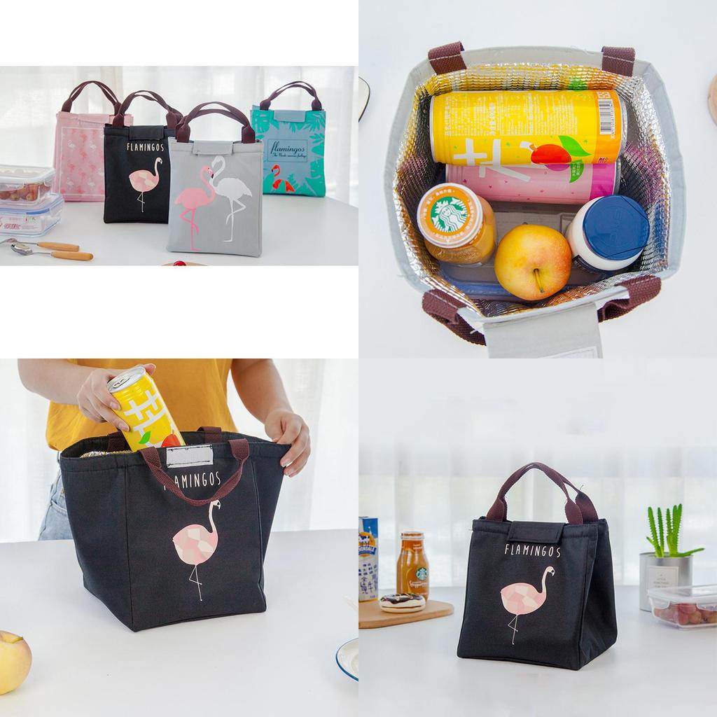 Elegant Flamingo Lunch Bag With Premium Oxford Cloth For Hot And Cold Food Storage