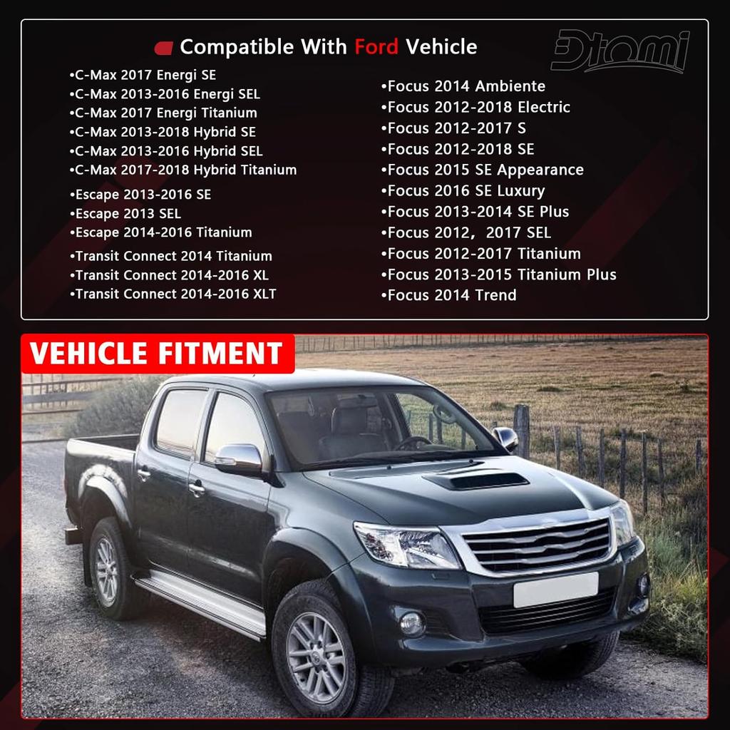 Engine Coolant Reservoir Radiator Tank, Expansion Tank With Cap, Compatible With Ford Vehicle C-Max 2013-2018, Escape 2013-2016, Focus 2012-2018,