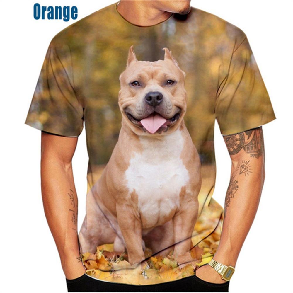 Funny Pitbull Dog 3D Printed T-shirt Men Women O-Neck Short Sleeve Tee Clothing Kid Oversized Harajuku Animal Print T Shirt Tops
