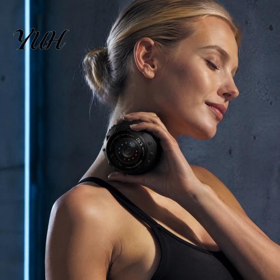 Tragbarer Massageball mit mehrstufiger Vibration, Yogaball, Handlicher elektrischer Muskelroller, 1300mAh Akku, 3 hohe Vibrationsstufen für