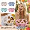 Love Grids Box, Snack Box, Transparent Lid, Snack Tray, Dried Fruit Box, Tea And Snack Box