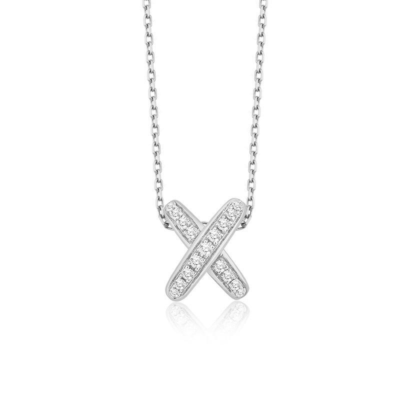 English Letter X Necklace for Women, Simple Student Style Pendant Collarbone Chain Neck Chain