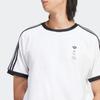 Adidas Originals X Mickey Mouse SS24 Embroidered Logo Striped Slim Fit T-Shirt Men Tops White IY2270