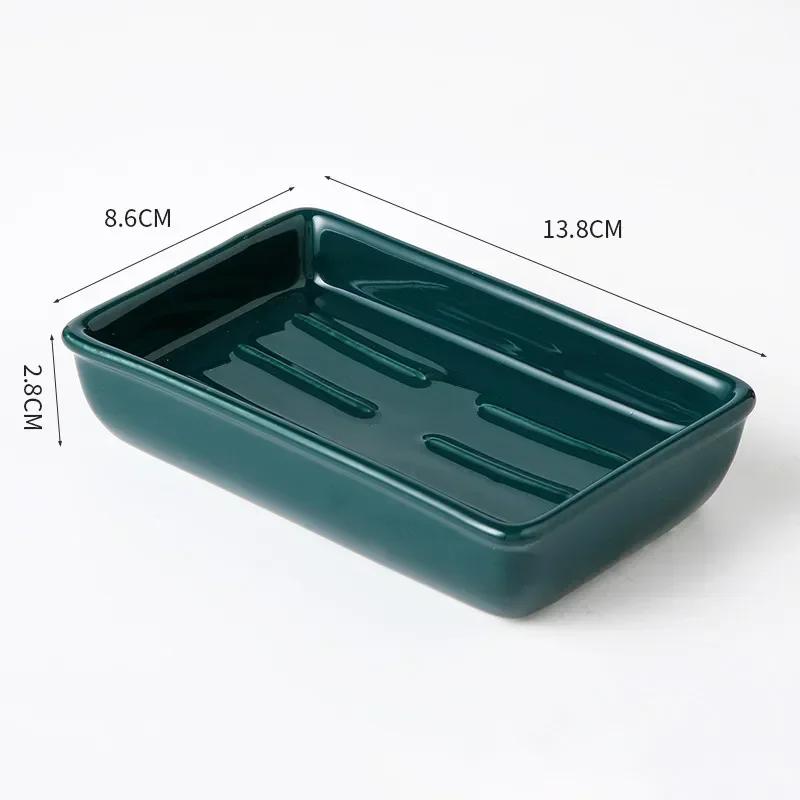 

Light Luxury Soap Holder Ceramic Rectangle Household Bathroom Accessories Soap Dish Holders Restroom Organizer Kitchen Storage