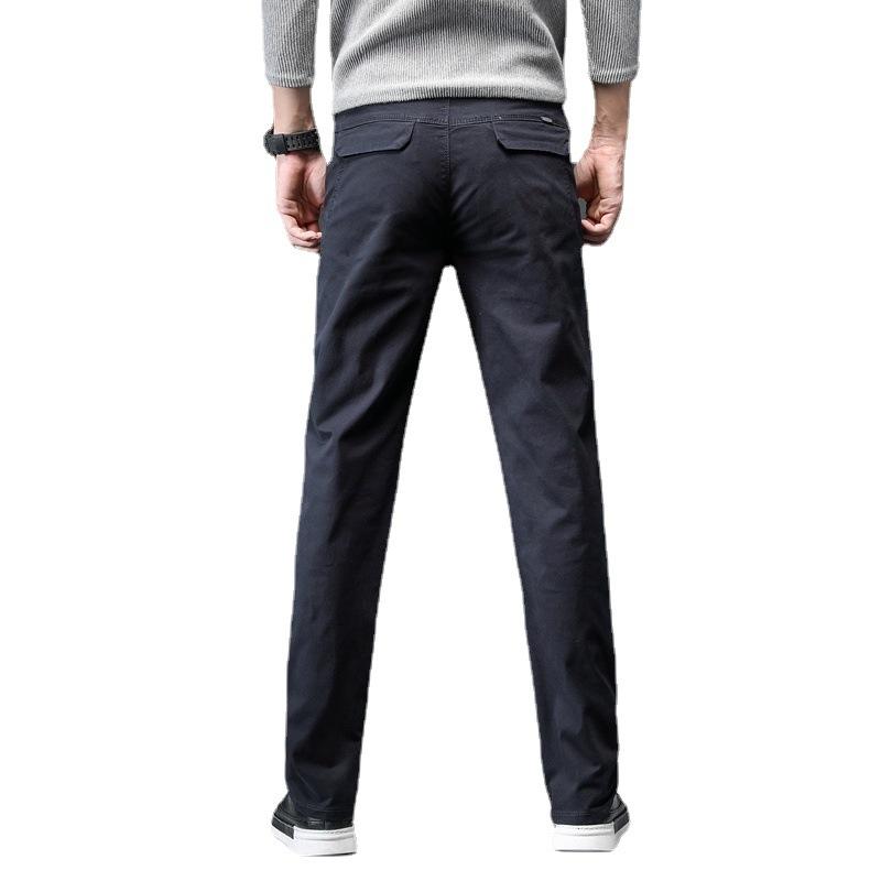 Roční období Regular Běžné Pánské Elastické Ležérní kalhoty Pánská česaná móda Všestranné Volné Rovné Jednobarevné Dlouhé kalhoty