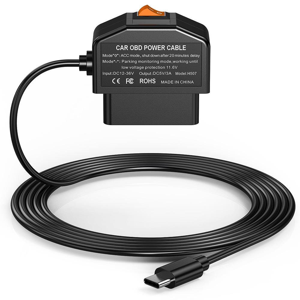 Регулируемое автомобильное зарядное устройство с цифровым OBD-дисплеем для мониторинга напряжения и записи парковки
