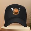 Verwirrte Double Burger Fragezeichen Baseballkappe Polyester Verstellbar Outdoor Golf Unisex Kappe