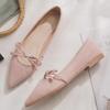 Pointed bow single shoes spring and summer new women's shallow mouth gentle temperament Doudou shoes
