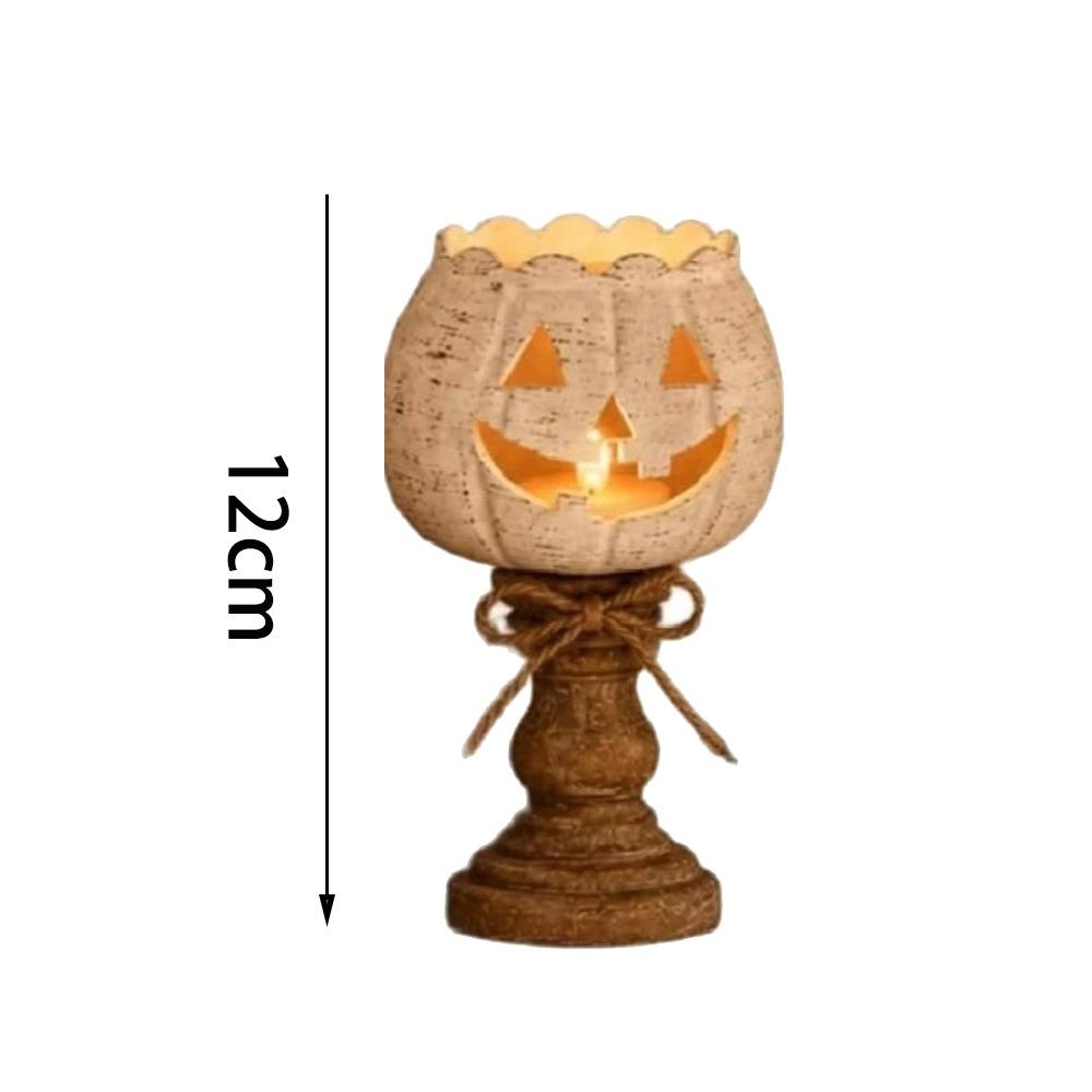 Cutout Face Pumpkin Tealight Candle Holder Scalloped Top Tealight Candle Holder  Thanksgiving Decor