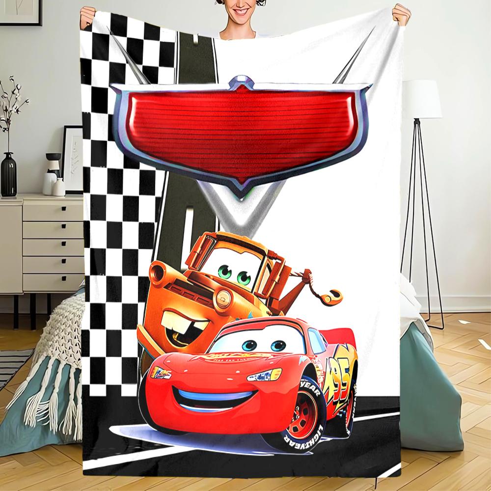Cars Theme Printed Blanket - Perfect for Couch, Bed, Travel & Outdoor Use | Machine Washable, Cozy & Durable.
