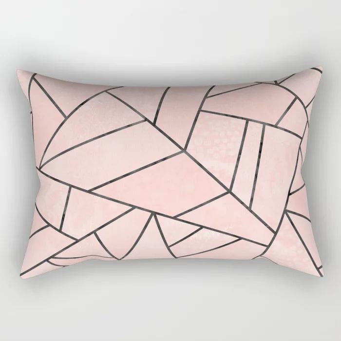 Geometric Letter Peach Leather Velvet Pillowcase Office Car Pillowcase