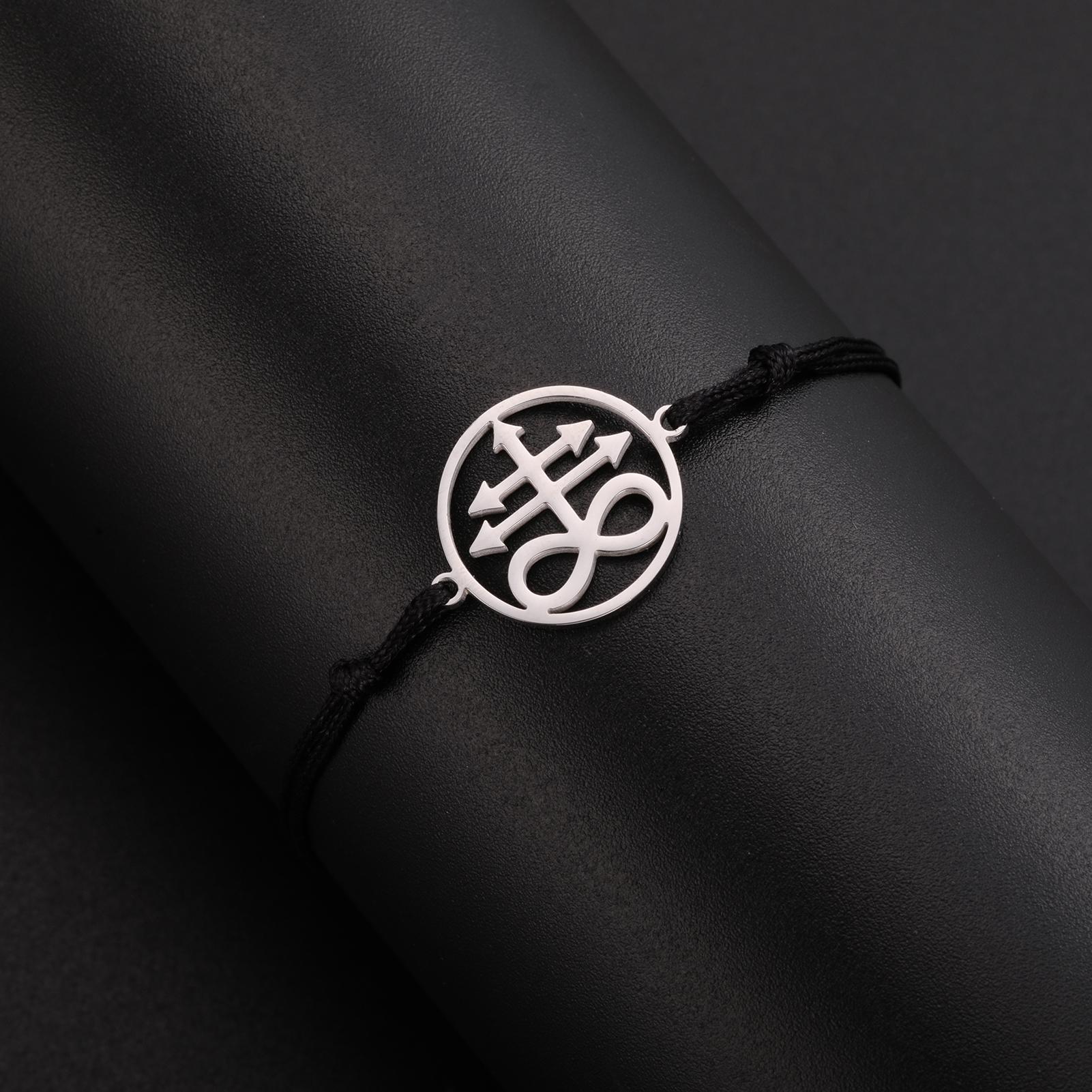 

LIKGREAT Vintage Bracelet Satanic Leviathan Cross Signet Bracelets Demon Devil Chain for Men Women Talisman Amulet Jewelry Gift