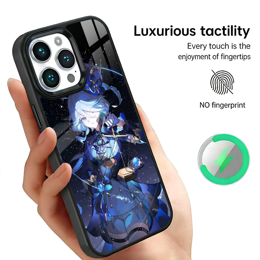F-Furina G-Genshin I-Impact Phone Case For IPhone17 16 15 14 13 12 11 Plus Pro Max Plus Wireless Charger Cover Funda