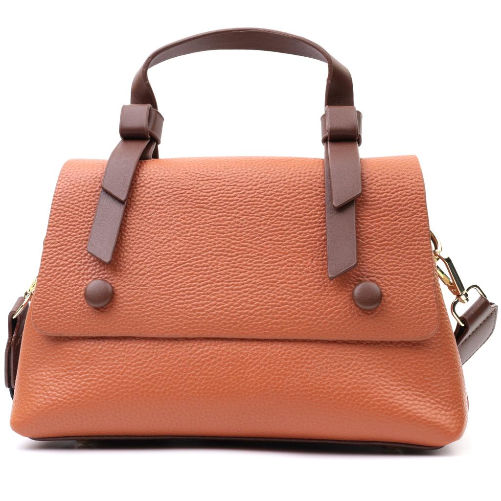 Elegant Bag for Women with a Short Handle Made of Genuine Leather Vintage 22669 Red