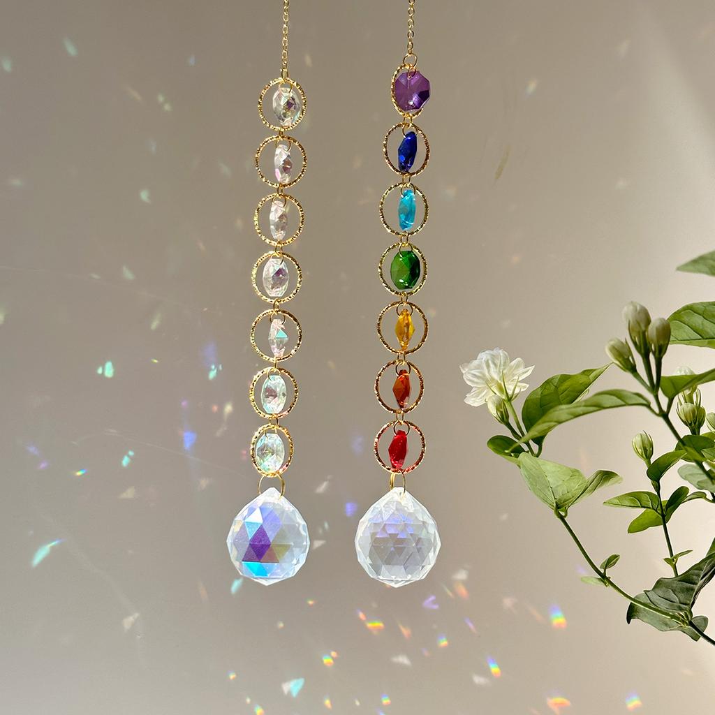 Crystal Suncatcher Mobile Meditation Home Decor Rainbow Maker Prism Suncatcher (Rainbow and Whimsy)