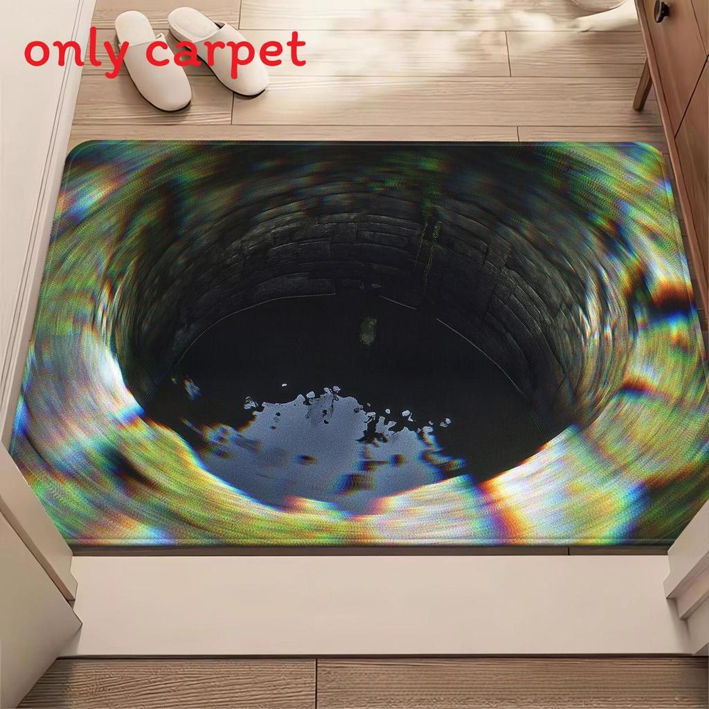 3d Waterfall Optical Illusion Floor Mat With Polyester Material For Home Entrance Use