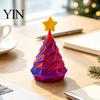 Christmas Tree Desktop Ornament Spiral Fidget Toy, 3D Printed Mini Xmas Stress Relief Cone Ornament, Toy for Desk Decoration