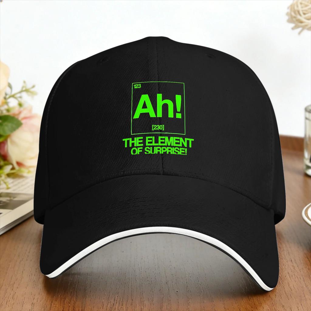 Ah! The Element Of Surprise Funny Science Sandwich Caps Unisex ,Outdoor Cap Sports Cap Adjustable Baseball Cap Summer