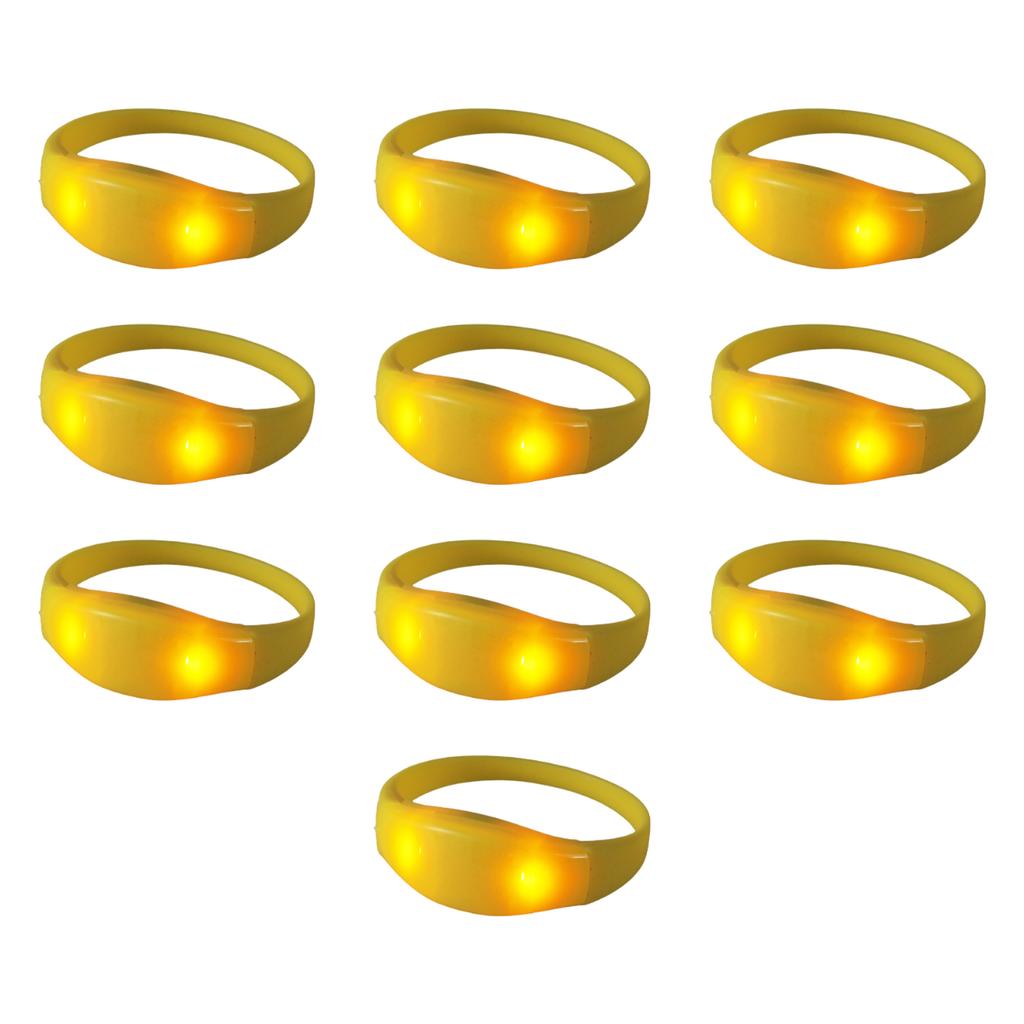 Pakke med 10 stemmeaktiverte silikonarmbånd blinkende lysende armbåndstilbehør flerfargede armbånd smykker