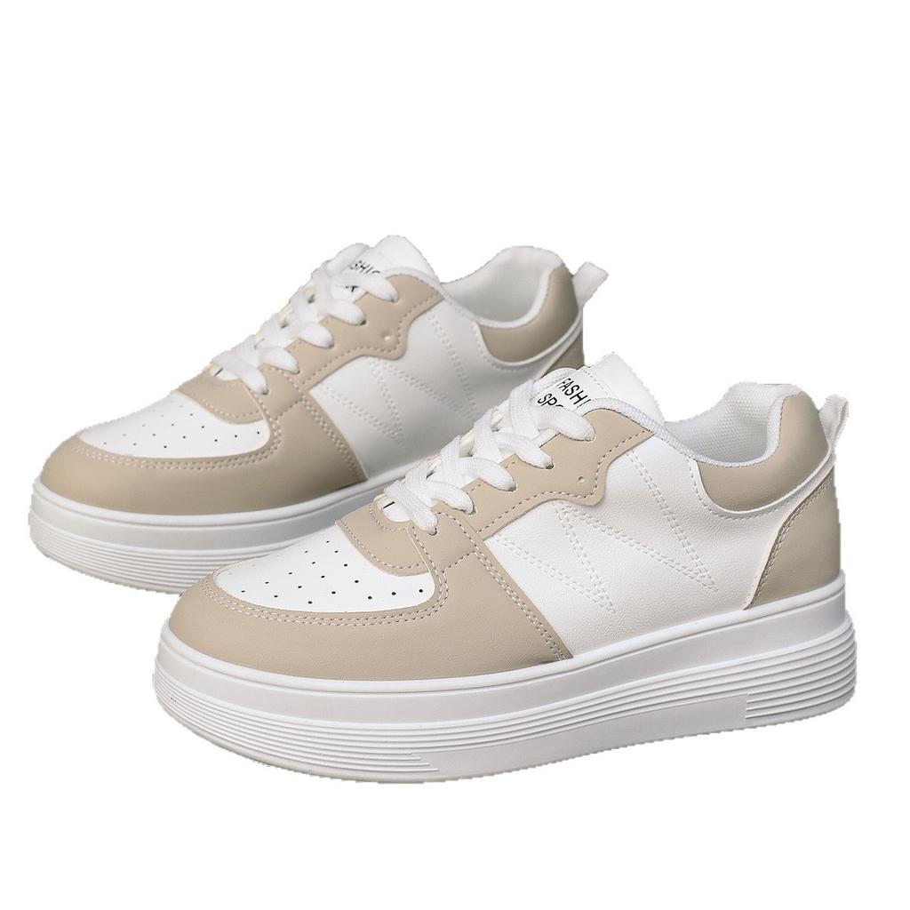 Autumn White Platform Sneakers Women's Leather Thick Sole Women Shoes Lace Up Comfortable Heightening Sports Ladies Casual Shoes