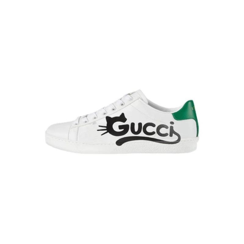 

Gucci ACE Cat Graphic Casual Board Shoes Women s White Green 659912 2SH50 9163 34.5