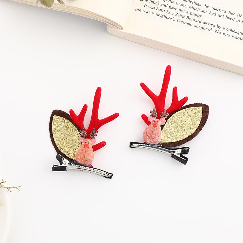Sponky do vlasů s parohy soba: Vánoční 3D vlasové doplňky pro drdoly a copy
