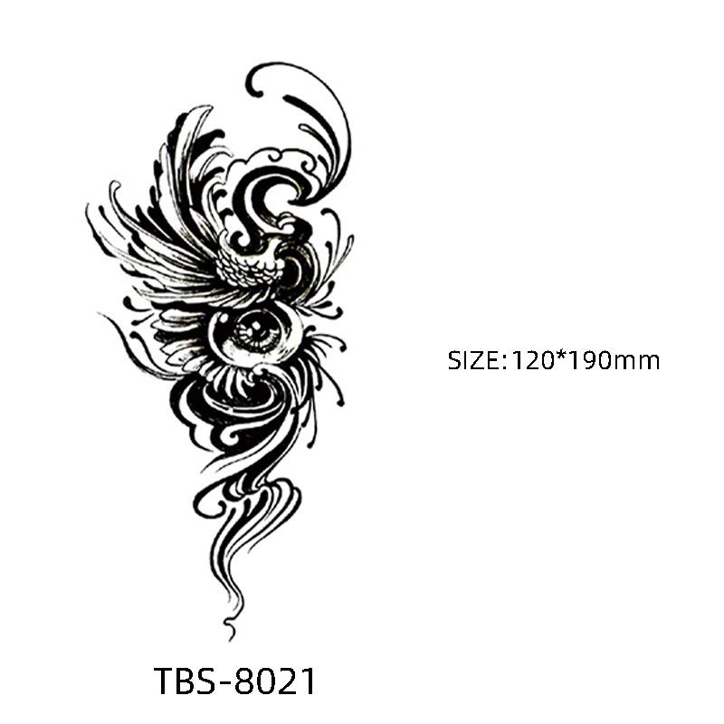 Waterproof Semi-Permanent Black & White Totem Flower Tattoo Stickers