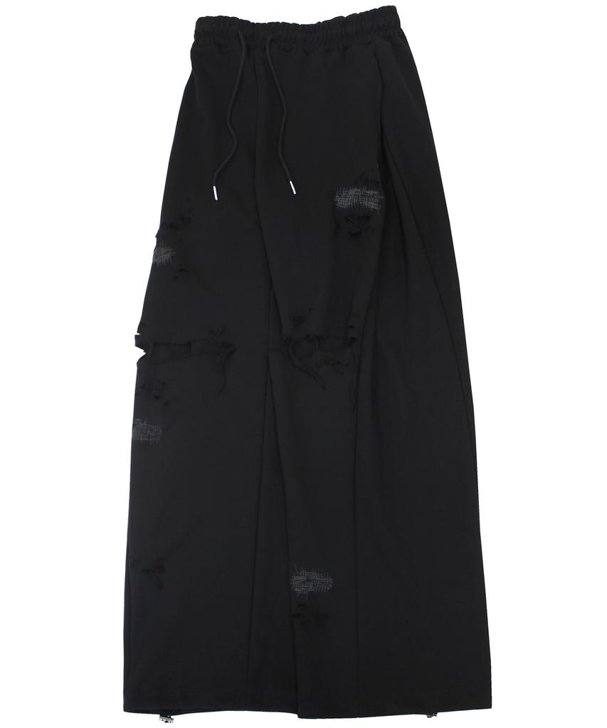 Leondieseu Distressed Side Tuck Sweatpants (Black)