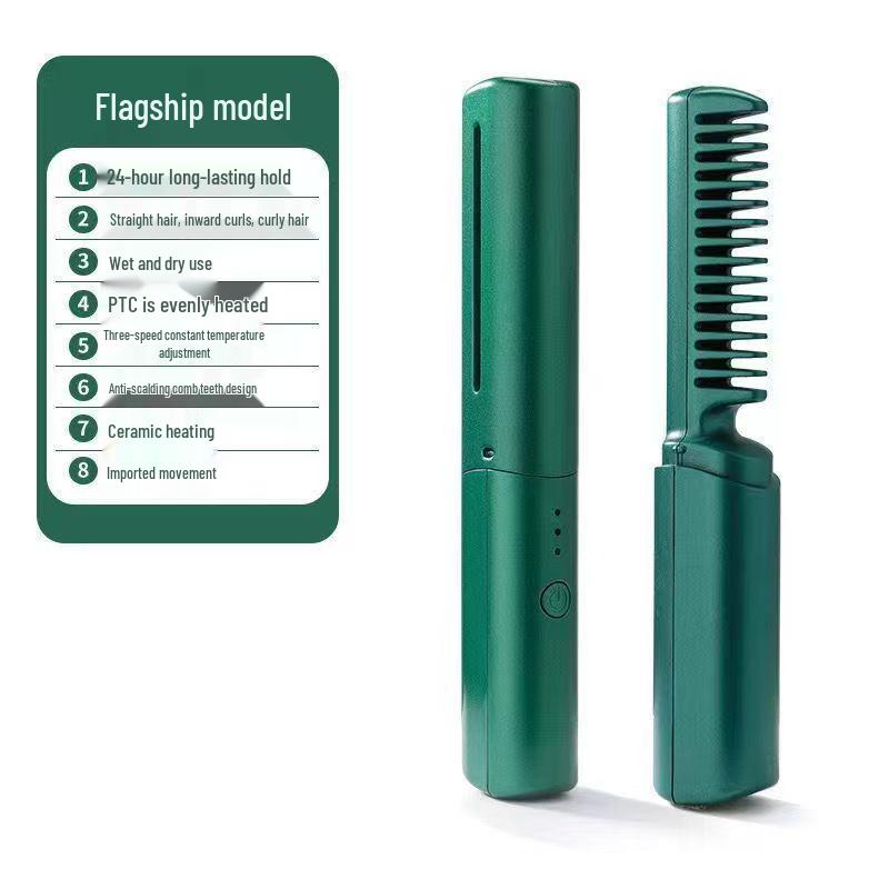 Portable Rechargeable Mini Hair-Safe Straightening Brush