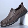 Men's Shoes Summer New Cowhide Soft Sole Breathable  Casual Leather Shoes Men's Thin One-pedal Shoes Men