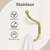 Gold Coat Hooks Wall Mount - Wall Hooks for Hanging, Heavy Duty Hooks, Mudroom Hooks, Metal Hooks for Hanging Clothes, Towels, Hats, Keys, Coats,4